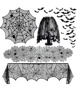 5Pack Halloween Decorations Indoor Halloween Spider Web Tablecloth Table... - £27.66 GBP