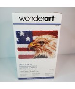Latch Hook Rug Kit Eagle &amp; American Flag Patriotic 4th July USA NEW 15” ... - £18.34 GBP