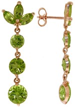 Galaxy Gold GG 14k Rose Gold Dangling Earrings with Natural Peridots - $679.99