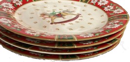 Charlton Hall by Kobe 4 Christmas Salad/Dessert Plates 7 3/4 inch Rocking Horse - £47.48 GBP