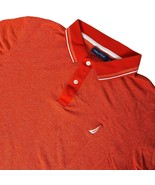 Nautica Men&#39;s Golf Polo Shirt Size Large Red Orange Casual Short Sleeve ... - $24.75