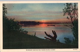 Midnight Sun on the Yukon River Alaska Postcard - £3.98 GBP