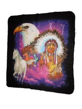 AES Indian Native American Chief Horse Eagle 50x60 Polar Fleece Blanket ... - £14.19 GBP