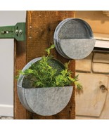 2 round metal Wall Pockets with distressed finish - $41.01 CAD