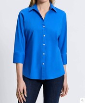 Foxcroft mary essential shirt in Cobalt Blue - size 6 - £52.49 GBP