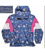 Simply Southern Windbreaker Jacket Womens M Anorak 1/4 Zip Pullover AOP Dog - £15.93 GBP