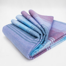 Soft &amp; Warm Striped Alpaca Wool Blanket Queen Bed Sofa Throw Purple Turquoise - £63.46 GBP