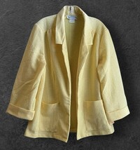 New Womens Jeanne Stuart Pastel Yellow Polyester Size Large Blazer Vinta... - $21.38
