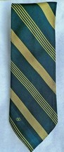 Valentino Tie Men Vintage Neck Italy Blue &amp; Gold Striped Necktie Used Dapper - £20.32 GBP