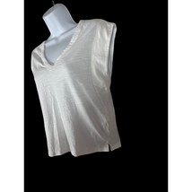 Banana Republic Cozy Slub Cropped Tee Size XS P White Sleeveless V Neck T Shirt - £10.04 GBP