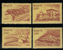 ZAYIX - 1975 Brazil - #1379-1382 - MNH - Colonial Forts - £1.19 GBP