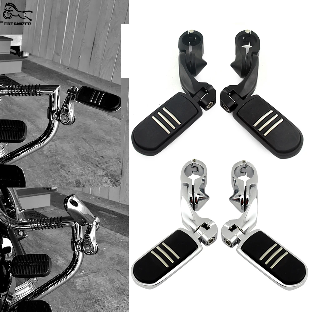  1 4 motorcycle engine guard footrest highway bar foot pegs pedal short footpegs clamps thumb200