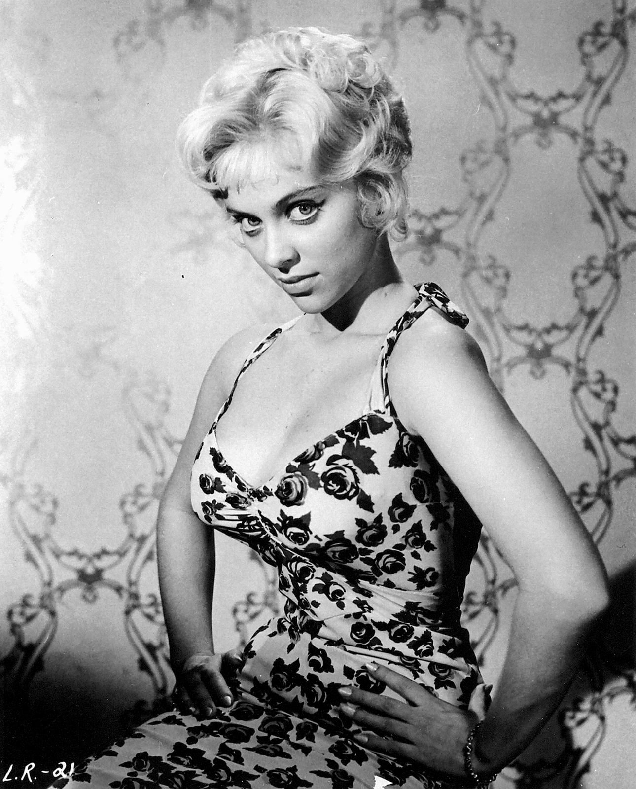 JOY HARMON 1958 LET’S ROCK floral dress busty b/w 8x10 portrait - $7.99