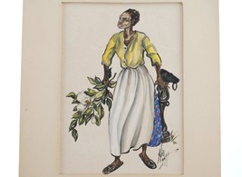 Alice Scott (1924-2005) Original Watercolor South Carolina Gullah woman - £294.20 GBP