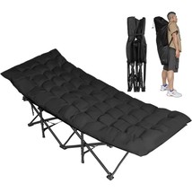 Folding Camping Cot Thick Breathable Lightweight Sleeping Beach Bed Up To 200kg - £58.46 GBP