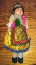 Vintage Eastern European Cloth Doll Plastic Face? 12 Inch Colletible - £55.05 GBP