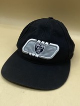 Vintage Raiders Black Hat Adjustable Drew Pearson Game Day Silver Black Patch - £42.72 GBP