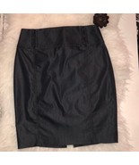 Express shiny navy blue hook &amp; eye pencil skirt - $26.39 CAD