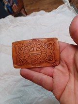 Hand Tooled Leather Belt Buckle - $24.74