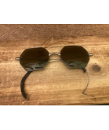 Antique Octagonal Geometric Smoked lens Sunglasses Frames Ear Hooks - £23.81 GBP