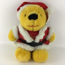 Disney Winnie The Pooh Sears Christmas 14&quot; Santa Claus Plush Stuffed Vintage 80s - £38.89 GBP