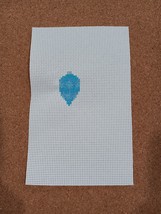 Completed Christmas Blue Ornament Finished Cross Stitch - $4.25