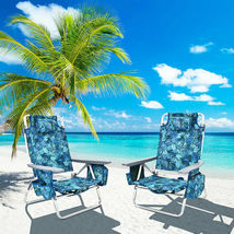 2-Pack Folding Backpack Beach Chair 5-Position Outdoor Reclining Chairs ... - $159.99
