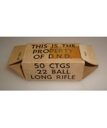 VINTAGE .22 EMPTY AMMO BOX - DEPARTMENT of NATIONAL DEFENCE - $1.96