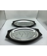 Pair of Nordic Ware Sizzler Plates Metal Plate Melamine Tray Steak Fajit... - $13.01 CAD