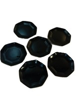 Vintage Arcoroc Black w/ Gold Trim Octagonal 6 Salad Plates 7.5” Made In France - £24.39 GBP