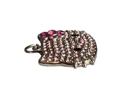 Hello Kitty Crystal Rhinestone Silver Metal Tone Pendant Charm Bracelet Zipper image 3