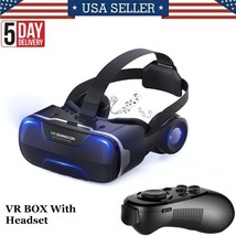 Vr Box With Headset 4.0 Virtual Reality 3D Glasses For Smartphones Ios,A... - $109.99