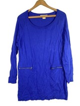 Michael Kors Short Sweater Tunic Dress Size Large Womens Knit Top Blue P... - $37.09