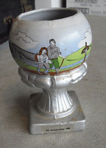ODD Vintage WV Unterleinleiter 1985 Planter or Compote Painted Hiking Sc... - $1,189.70 MXN