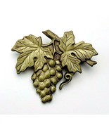 Vintage Brass Signed HMK CDS Grape Leaf Brooch - £14.08 GBP