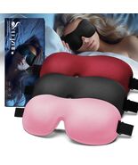 Seugzur Sleep Eye Mask 3D Blackout Lightweight Soft Travel Blindfold 3 Pack - $61.01 MXN