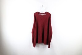 Vtg Eddie Bauer Mens XL Faded Blank Thermal Waffle Knit Long Sleeve T-Shirt Red - £34.62 GBP