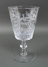 Val St. Lambert Birds of Paradise Etched Cut Crystal Glass Vase Pedestal Base - £141.27 GBP