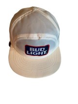 Vintage 80’s BUD LIGHT beer White Snapback Trucker Hat - $23.76
