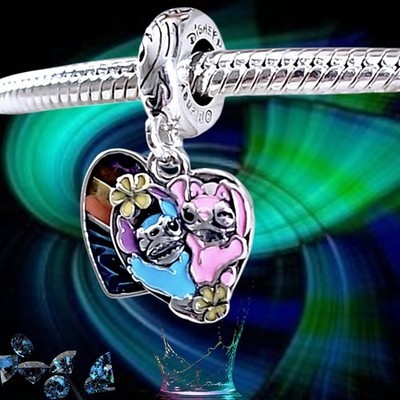 Pandora Heart Stitch & Angel Pendant Disney Parks 791092C01 US SELLER  Item image 6