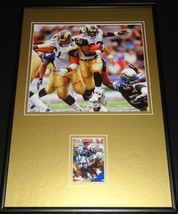 Marshall Faulk Signed Framed Rookie Card &amp; Photo Display Rams Colts SD State - £70.95 GBP