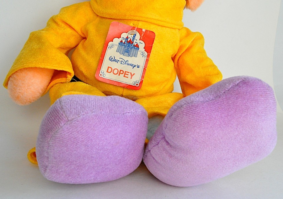 VTG Disneyland Disney World Large Dopey Plush Doll w Tag 70s USA Made 20" Parks Item image 10