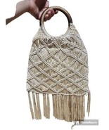 INC Bangle International Concepts INC Miyya Fringe Woven Bangle bag Natural - £14.21 GBP