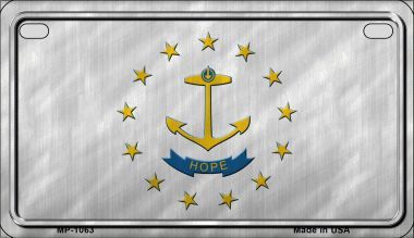 Rhode Island State Flag Metal Novelty Motorcycle License Plate