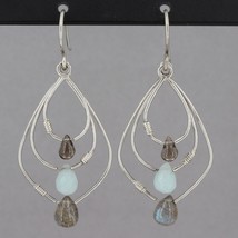 Retired Silpada Sterling Quartz Feldspar Quartzite 3-Tier Dangle Earrings W2036 - $39.99