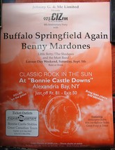 BENNY MARDONES BUFFALO SPRINGFIELD AGAIN 1992 NY USA POSTER+ VINTAGE TIC... - $19.50