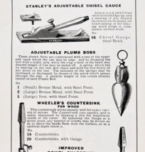 1900 Stanley Tools Plumb Bobs Chisel Advertisement Victorian Wood Engrav... - $28.01 CAD
