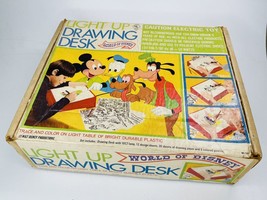 Vintage Disney Light Up Drawing Desk Box World Of Arts &amp; Crafts - £14.13 GBP