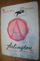 VINTAGE ARLINGTON FURNITURE ADVERTISING HANG TAG BINGHAMTON NY - £4.69 GBP