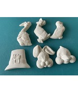 T1 - Lot 12 - 5 Mixed Magnets, Pins Ceramic Bisque Ready-to-Paint* - $3.25